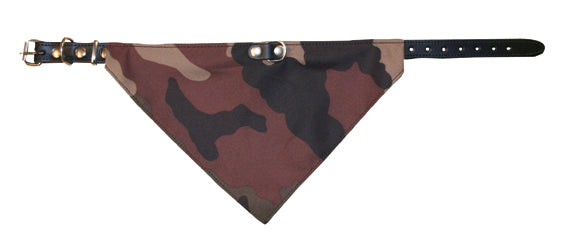 Halsband läder m scarf Camo 18/50