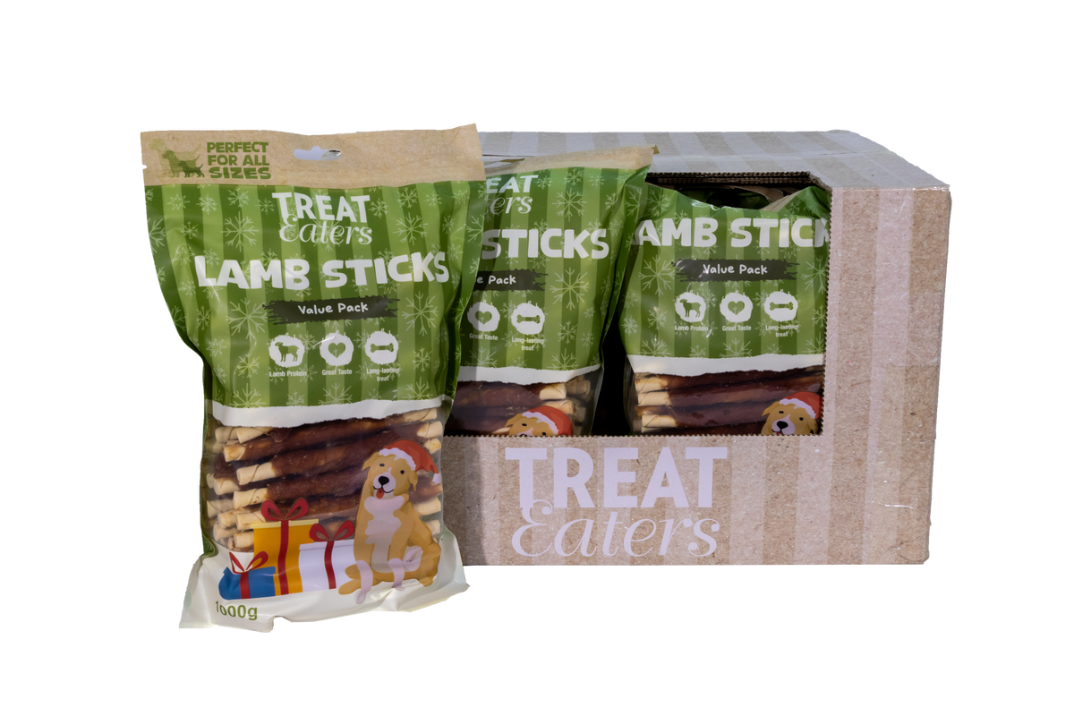 Treateaters Christmas Lamm sticks Winter Edition hundgodis – 12 × 1 kg