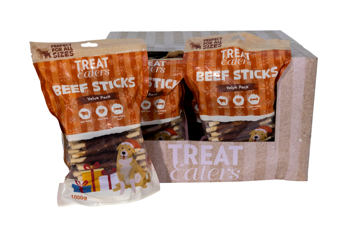 Treateaters Christmas Biff sticks Winter Edition hundgodis – 6 × 1 kg