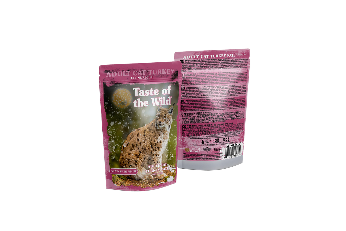 Taste of the Wild paté för vuxna katter med kalkon – 12 × 85 g