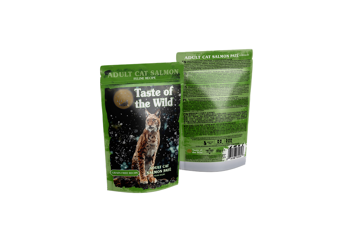 Taste of the Wild paté för vuxna katter med lax – 12 × 85 g