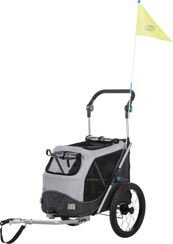 Cykelvagn, quick-fold,S: 58 × 93 × 74/114 cm, grå