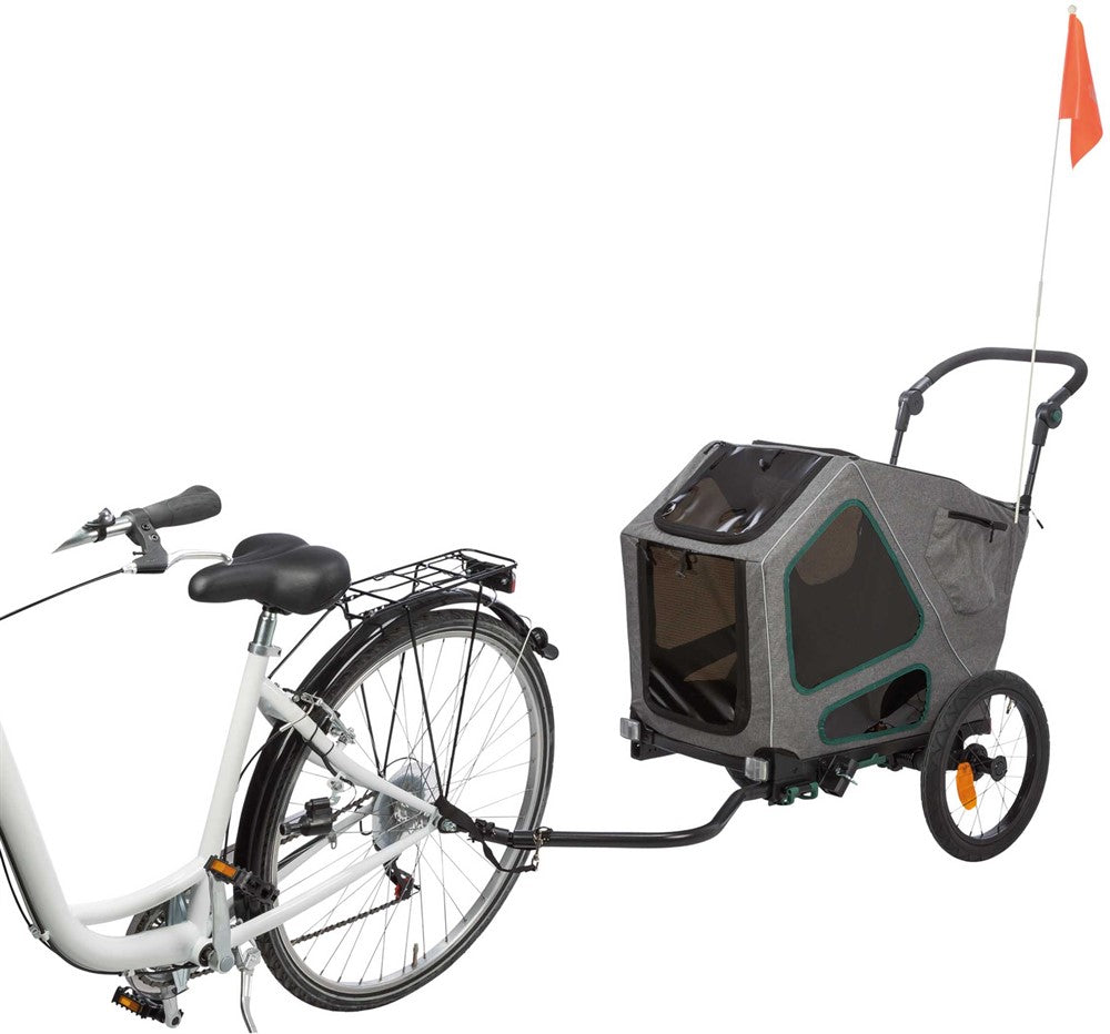 Cykelvagn, S: 64 × 92 × 80/130 cm, grå/sage
