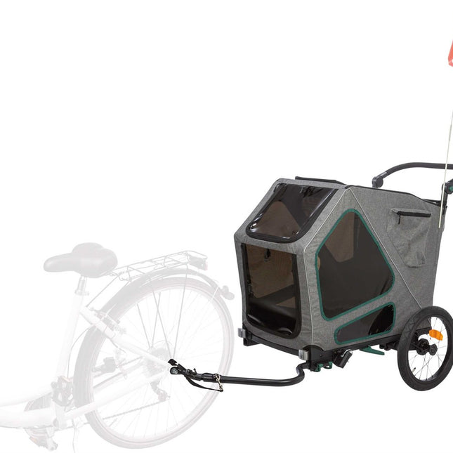 Trixie Cykelvagn – M, 71 × 95 × 85/138 cm, grå/sage