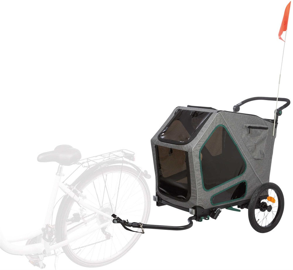 Cykelvagn, M: 71 × 95 × 85/138 cm, grå/sage