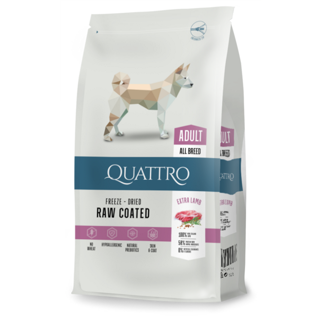 Quattro hundfoder Super Premium All Breed Adult, Rice & Extra Lamb – 3 kg