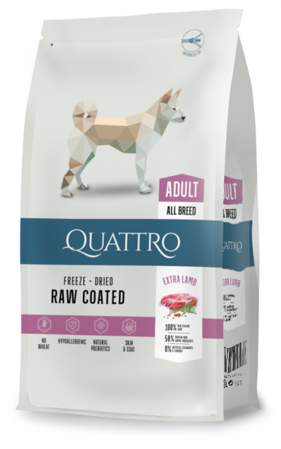Quattro hundfoder Super Premium All Breed Adult, Rice & Extra Lamb – 3 kg