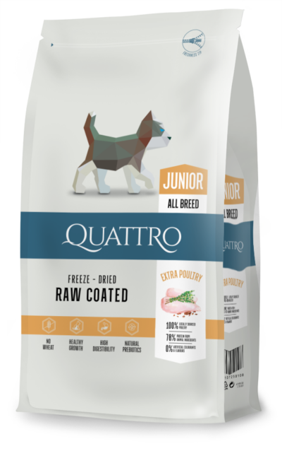 Quattro hundfoder Super Premium All Breed Junior, Extra Poultry – 7 kg