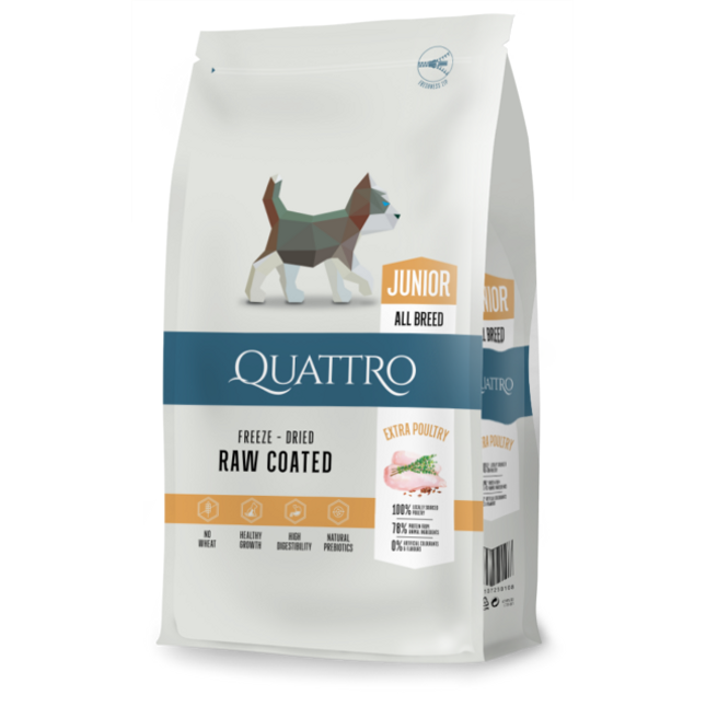 Quattro hundfoder Super Premium All Breed Junior, Extra Poultry – 1,5 kg