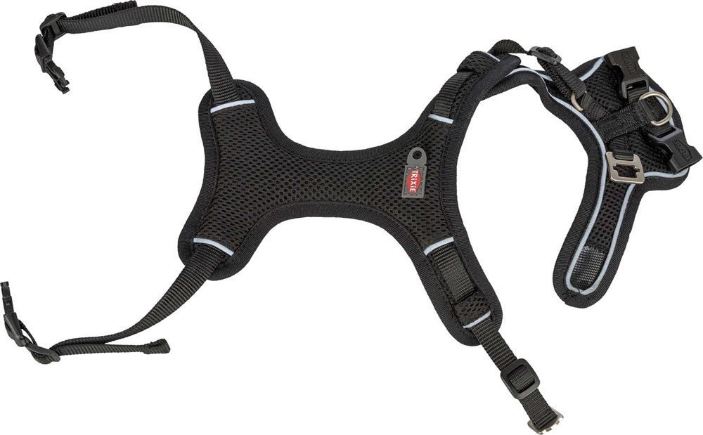 Premium FlexMesh sele, bred, L: 63-92 cm/25 mm, svart