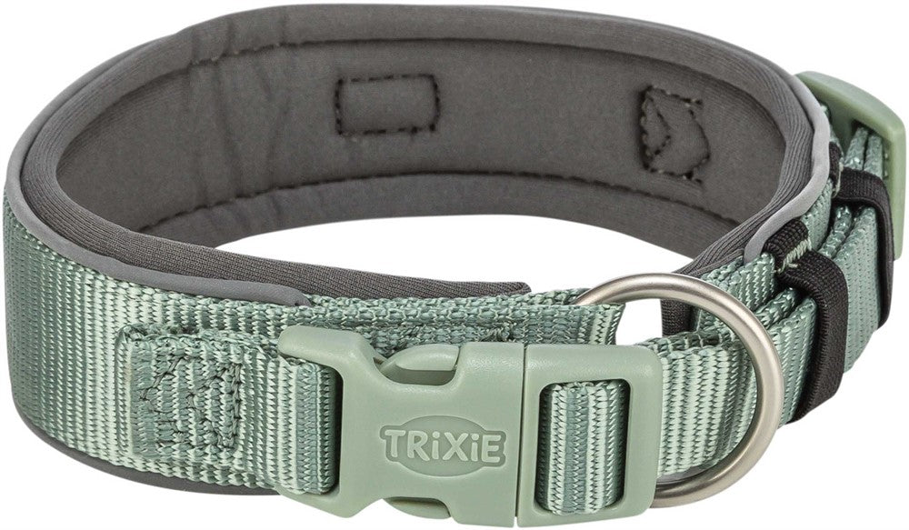 Premium halsband, X-bred, M-L: 40-48 cm/40 mm, sage/grafit