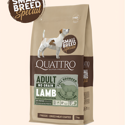 Quattro Super Premium No Grain Small Breed Adult, Lamb 7kg MONOPROTEIN