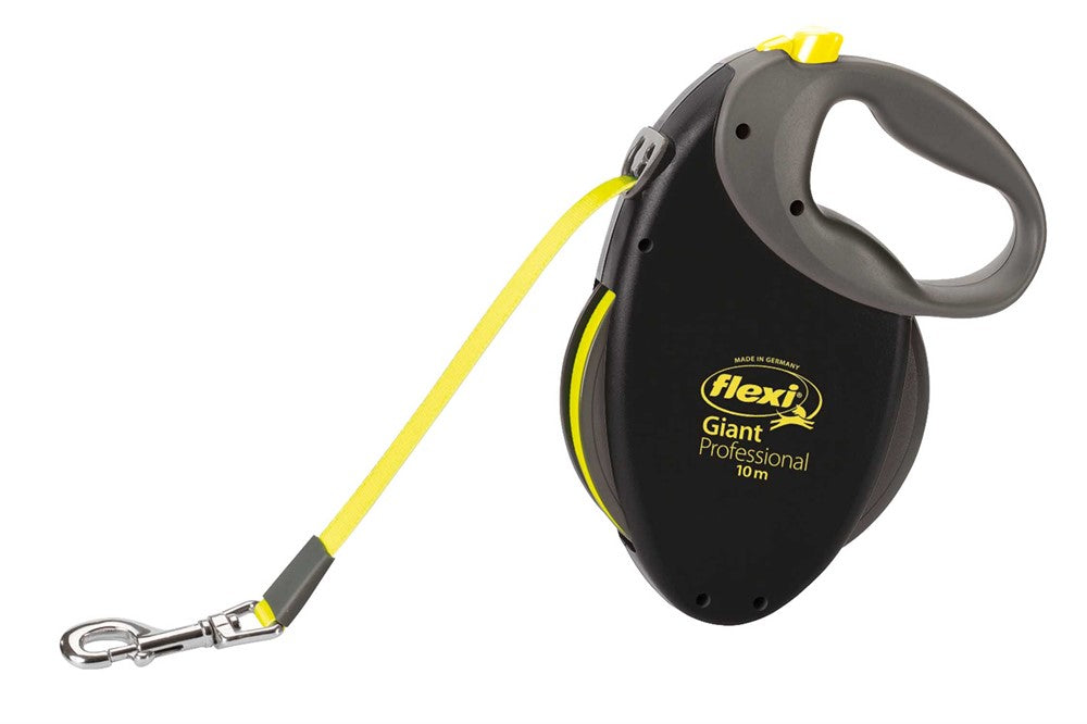 flexi GIANT PROFESSIONAL, tape koppel, L: 10 m, svart/neon