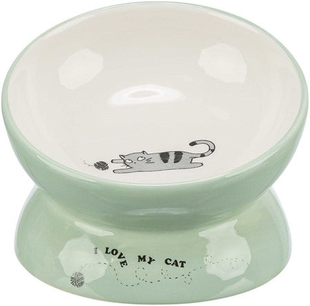 Keramikskål upphöjd, 0.15 l/ø 13 cm, sage/vit