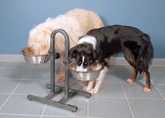 Trixie Justerbar matbar med skålar – 2 × 2,8 l, höjd Upp till 43 cm