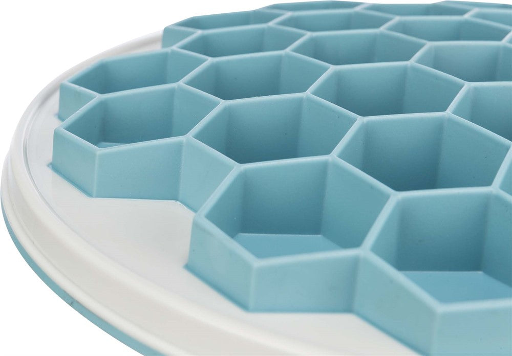 Slow Foderplatta "bivax", plast/TRP/TPE, ø 30 cm, grå/blå