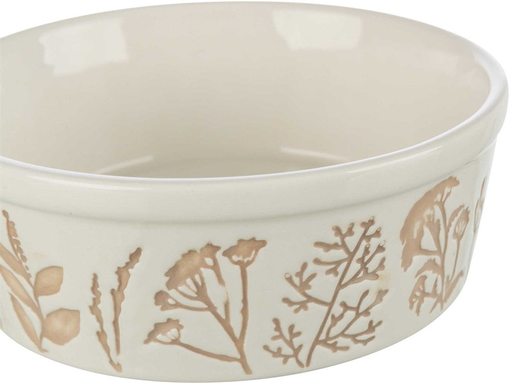 Keramikskål, 1.2 l/ø 20 cm, vit/taupe