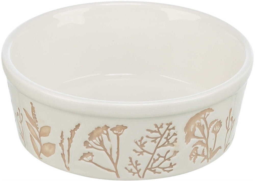 Keramikskål, 1.2 l/ø 20 cm, vit/taupe