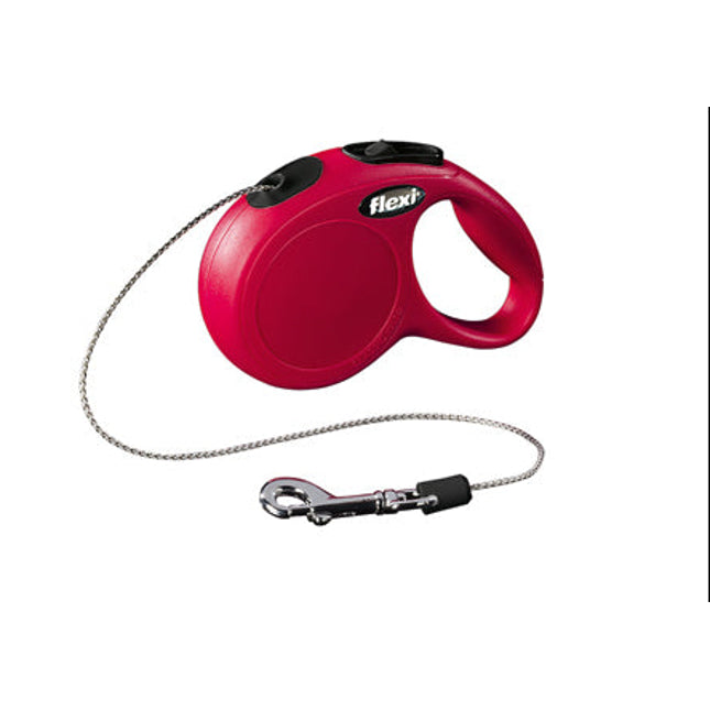 flexi New CLASSIC rullkoppel – lina – XS, 3 m, röd