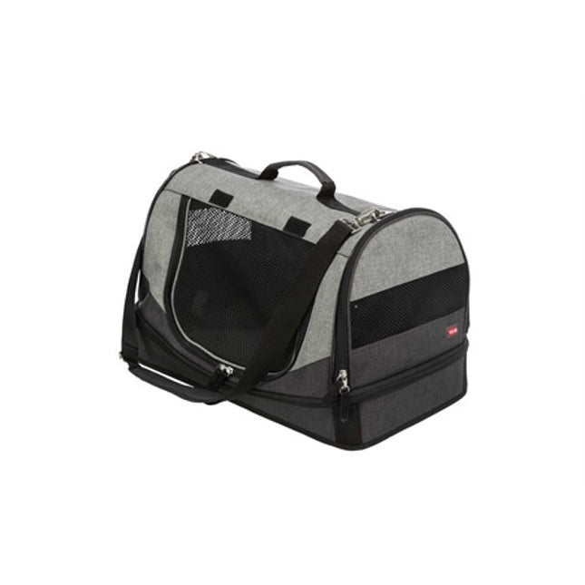Trixie Transportväska Holly med bädd – 30 × 30 × 50 cm, max Under 15 kg, Svart/grå