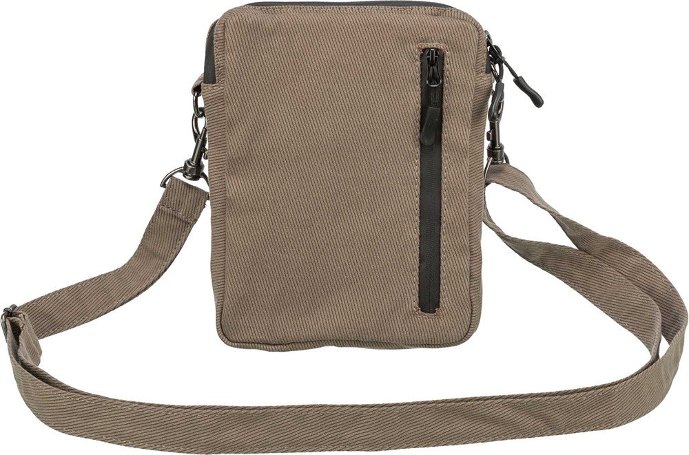Snackpåse i cordura-look, polyester, ø 16 × 21 cm, brun