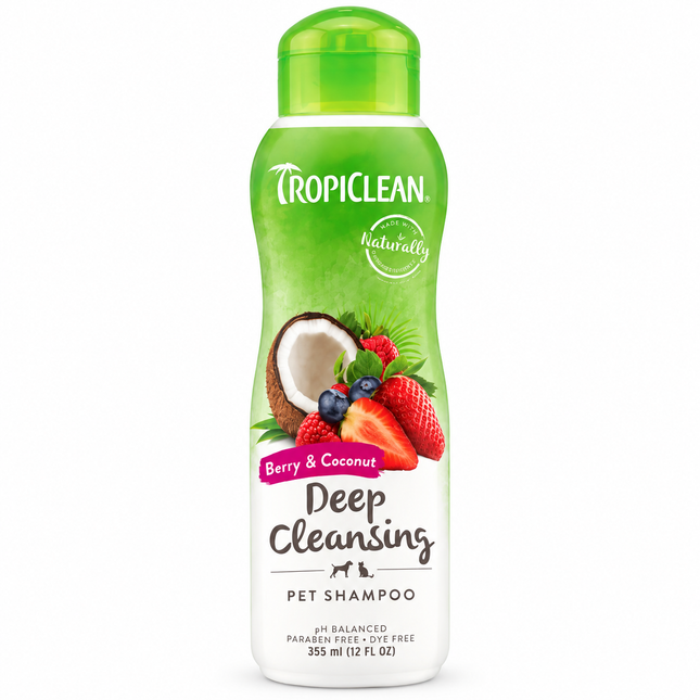 TropiClean schampo med bär och kokos – 355 ml