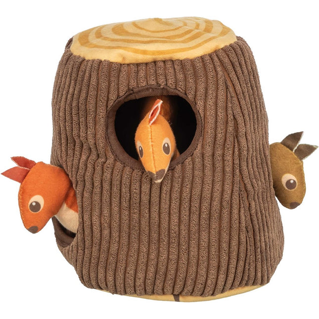 Trixie Trädstam med ekorre hundleksak – 16 cm