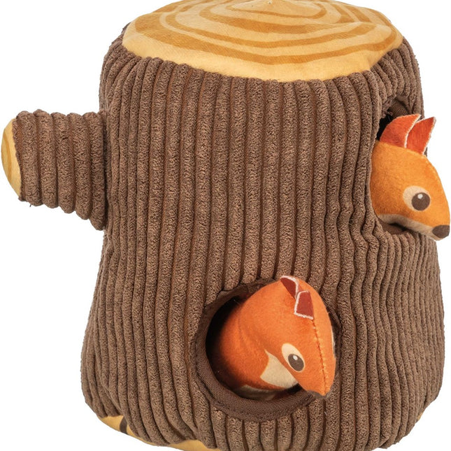 Trixie Trädstam med ekorre hundleksak – 16 cm