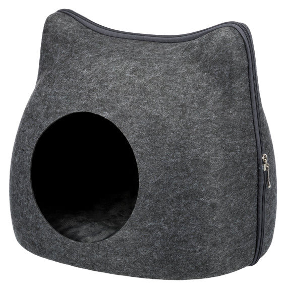 Kattigloo, filt, 38 × h35 × 37 cm, mörkgrå