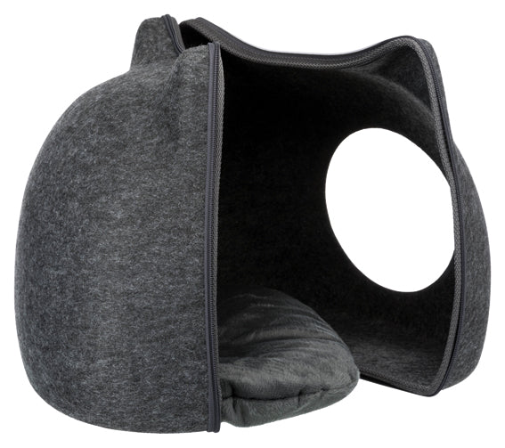 Kattigloo, filt, 38 × h35 × 37 cm, mörkgrå