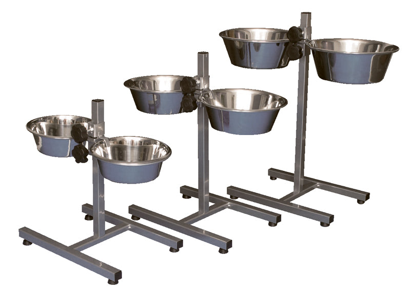 Matbar ställbar t 27 cm inkl skålar 2x0,75 L