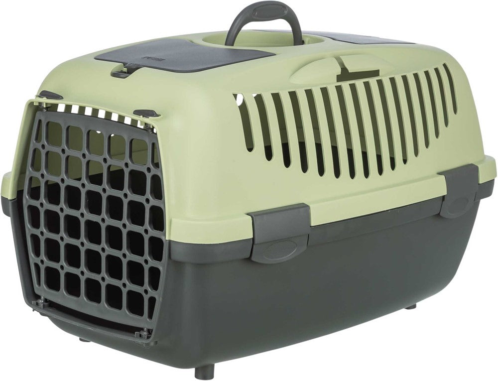 Transportbur Capri 2, XS-S: 37 × 34 × 55 cm, mörkgrå/pastellgrön