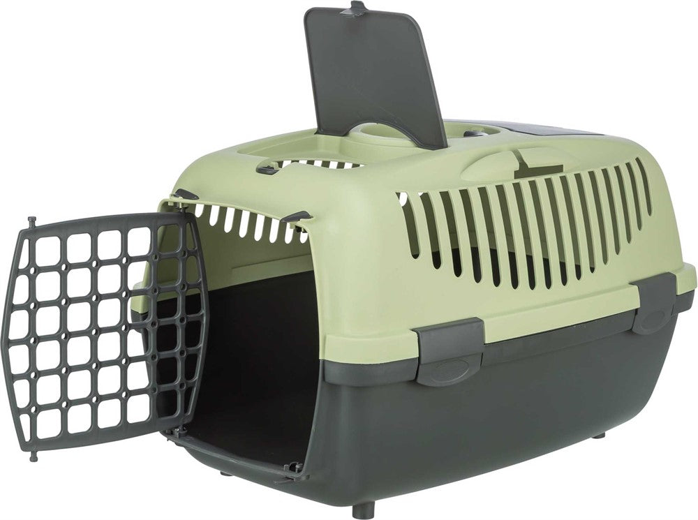 Transportbur Capri 2, XS-S: 37 × 34 × 55 cm, mörkgrå/pastellgrön