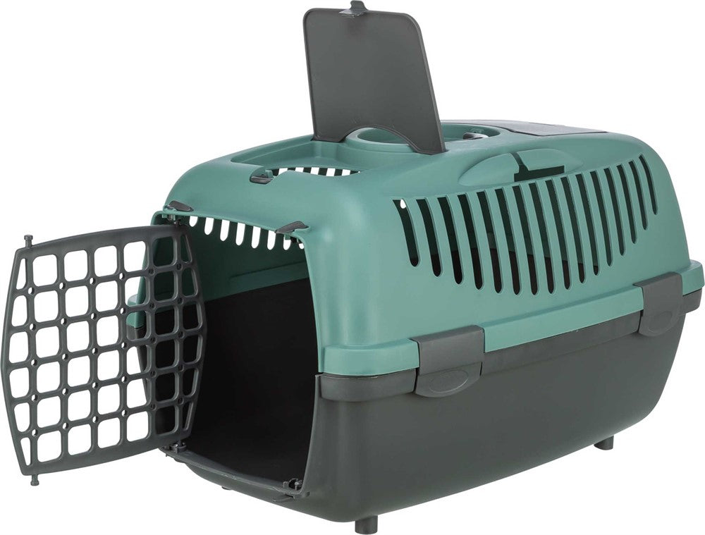 Transportbur Capri 2, XS-S: 37 × 34 × 55 cm, mörkgrå/petrol