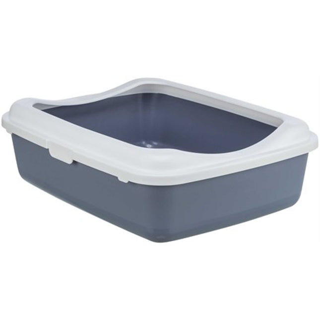 Kattlåda Classic m kant, 37 × 15 × 48 cm, lila/vit