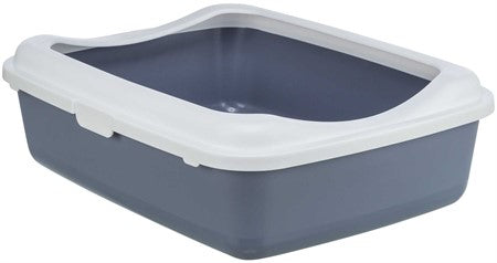 Kattlåda Classic m kant, 37 × 15 × 48 cm, lila/vit
