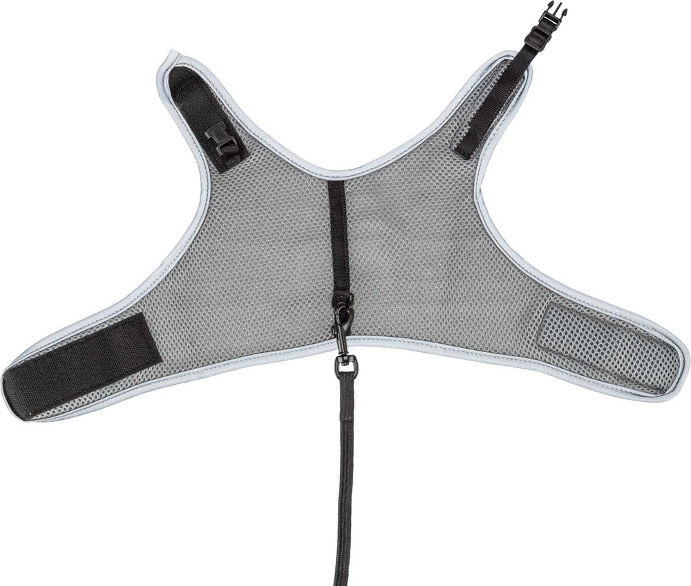 Kattsele mjuk med koppel, 28-42 cm, 1.20 m, reflex, grå