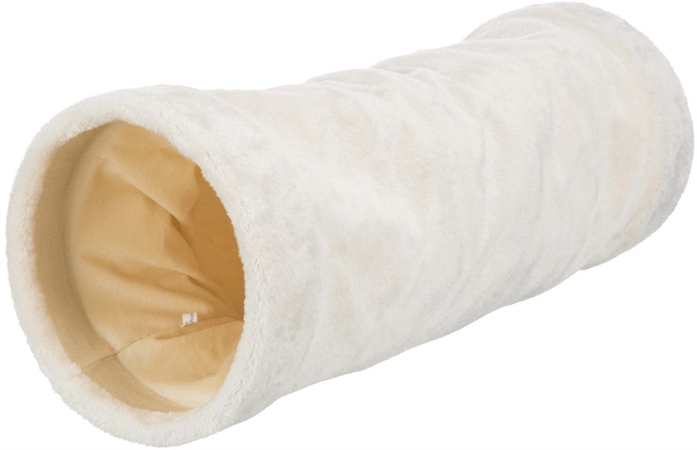 Kattunnel, plysch, ø 22 × 60 cm, beige