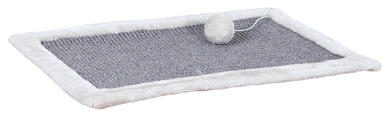 Klösmatta sisal/plysch, 55 x 35 cm, ljusgrå