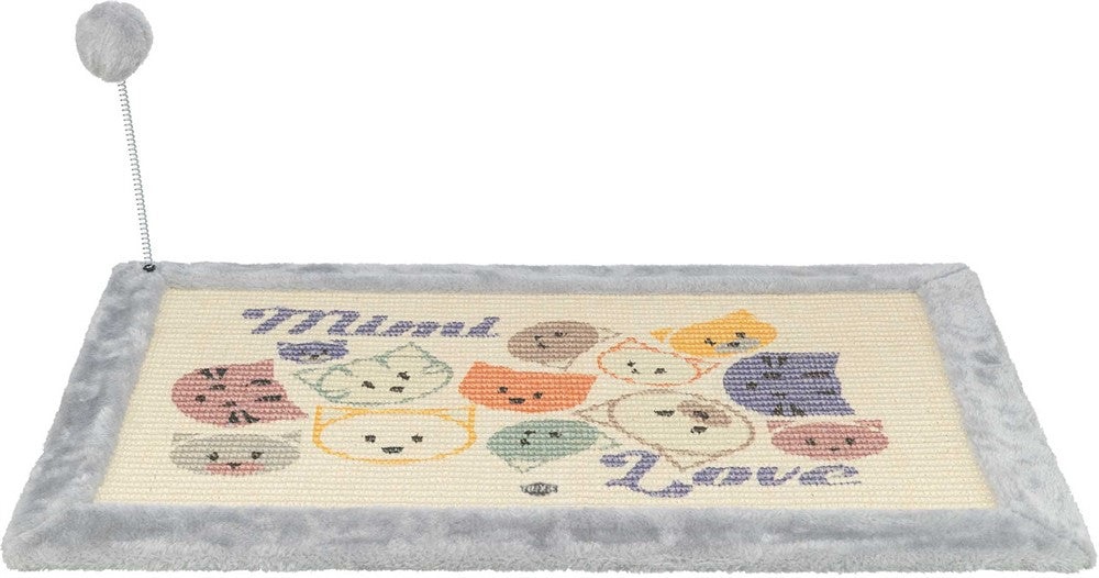 Mimi klösmatta med leksak, 70 × 45 cm, grå