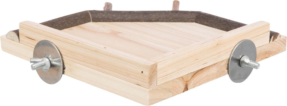 Landningsplats med sittpinnar, trä, 19 × 19 cm