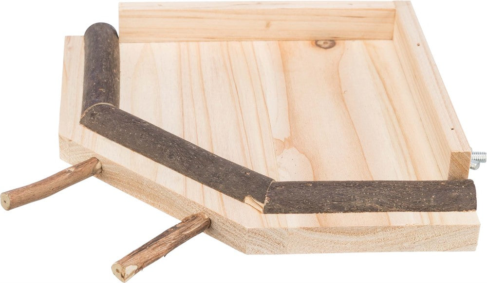 Landningsplats med sittpinnar, trä, 19 × 19 cm