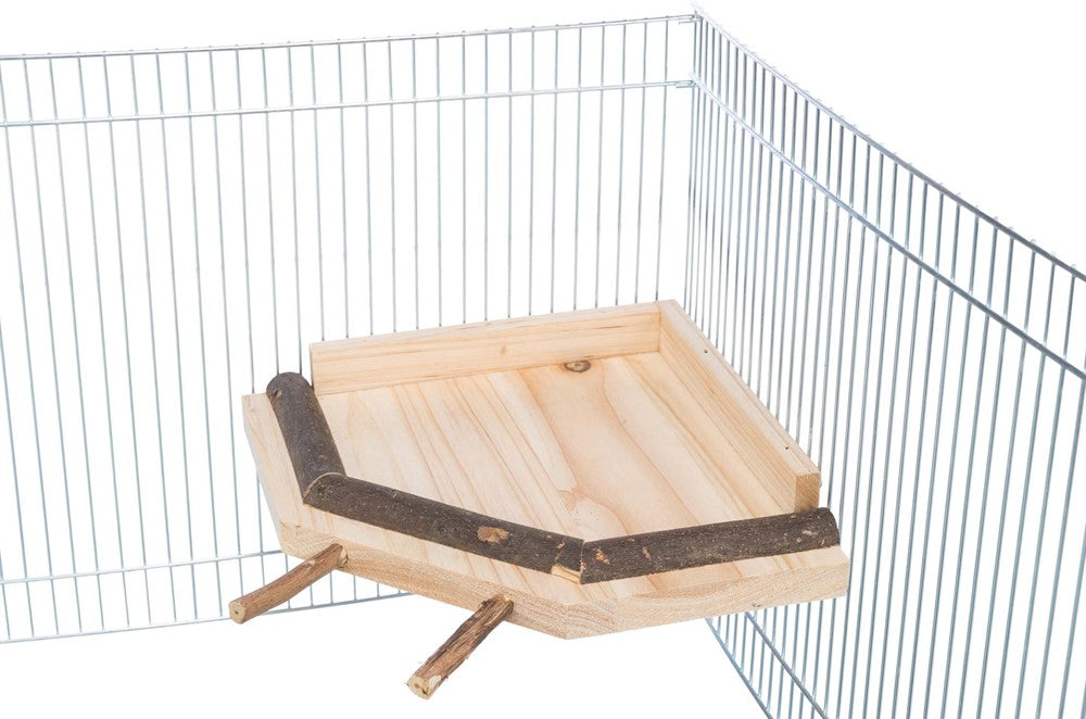 Landningsplats med sittpinnar, trä, 19 × 19 cm