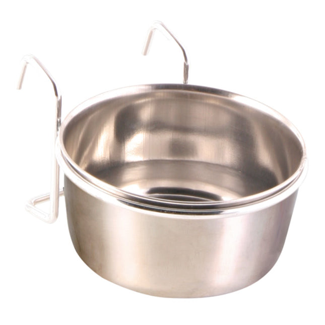 Trixie Rostfri foderkopp med hållare – 300 ml, Ø 9 cm