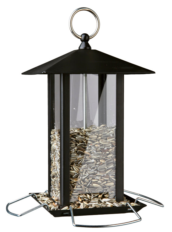 Vildfågelmatare, metall, 19 × h20 × 19 cm, svart