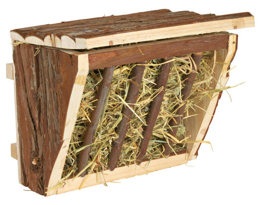 Trixie NL Höhäck – 20 × 15 × 17 cm – höbehållare fylld med hö