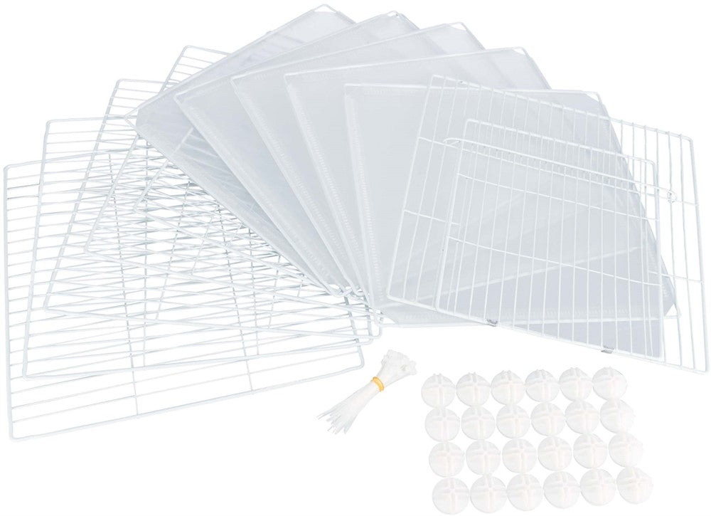 Innehage, påbyggningsbar, metall/plast, 140 × h35 × 70 cm, vit