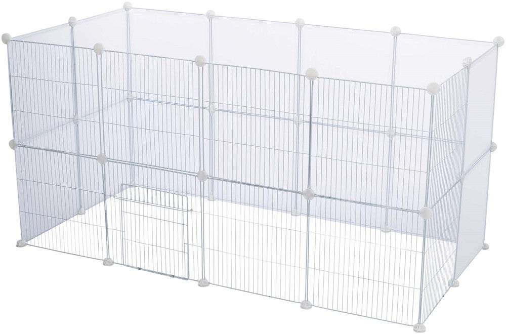 4 sektioner för innehage, plast, 35 × 35 cm, vit