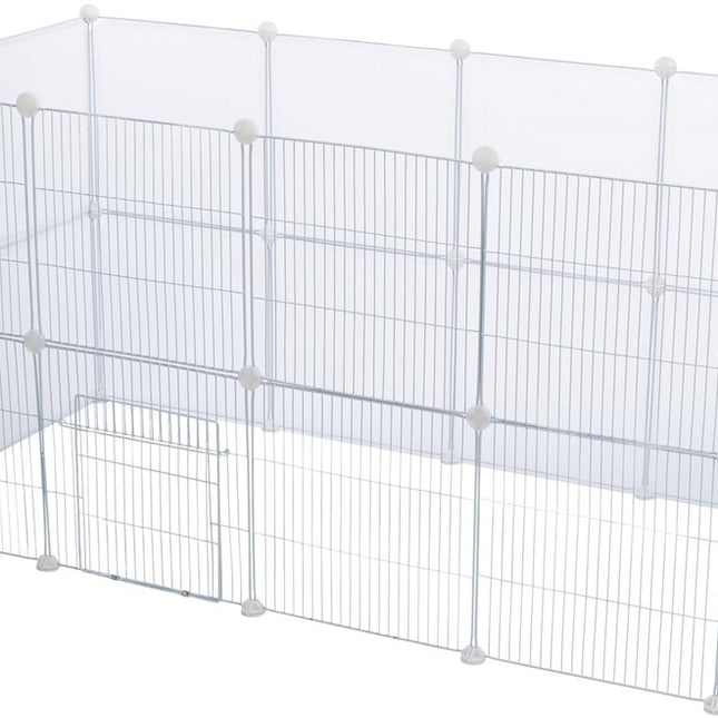 Trixie 4 sektioner för innehage, metall – 35 × 35 cm, vit