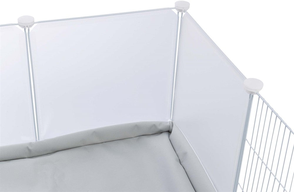 Innehage, påbyggningsbar, metall/plast, 140 × h35 × 70 cm, vit